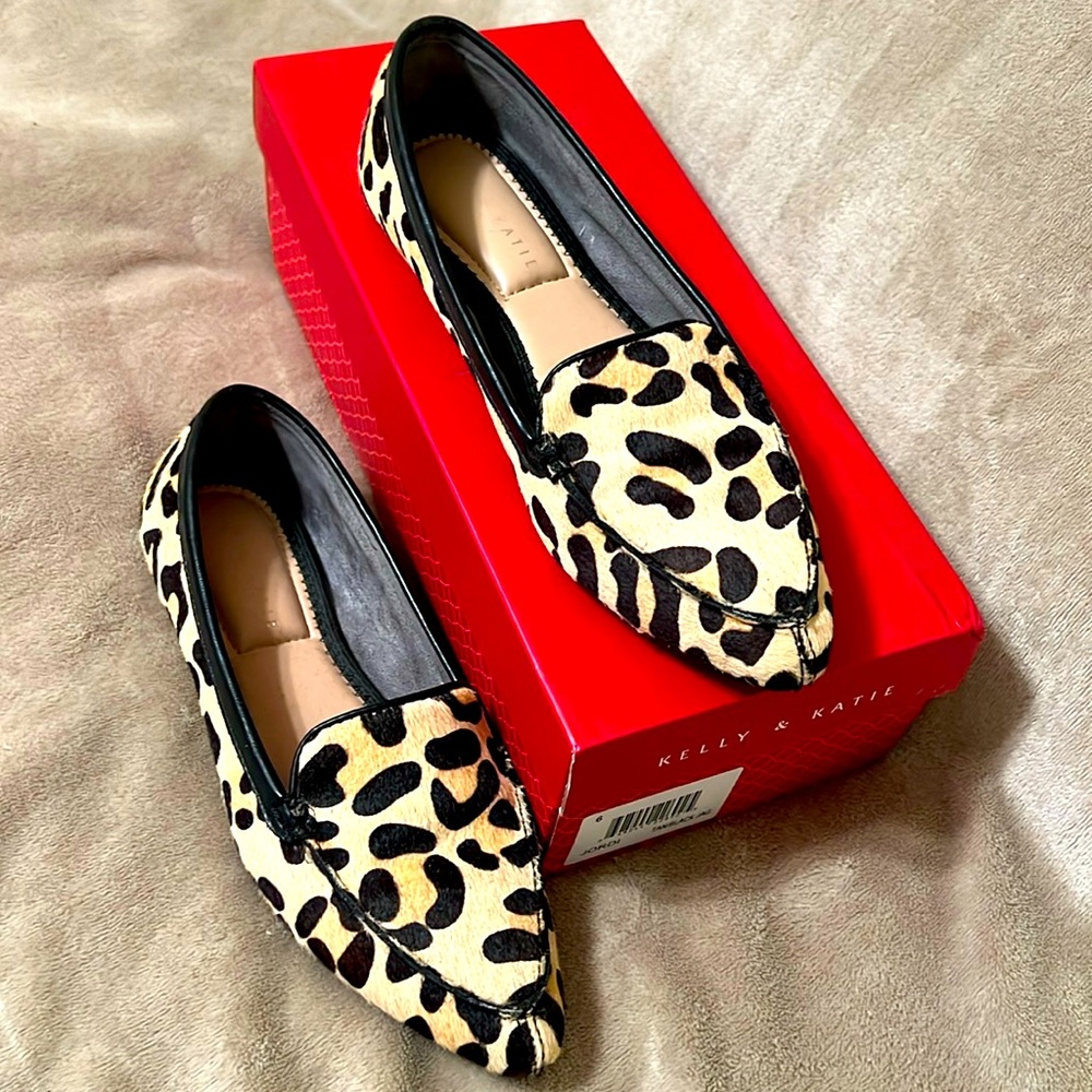 Kelly & Katie Jordi horsehair Leopard print Flats